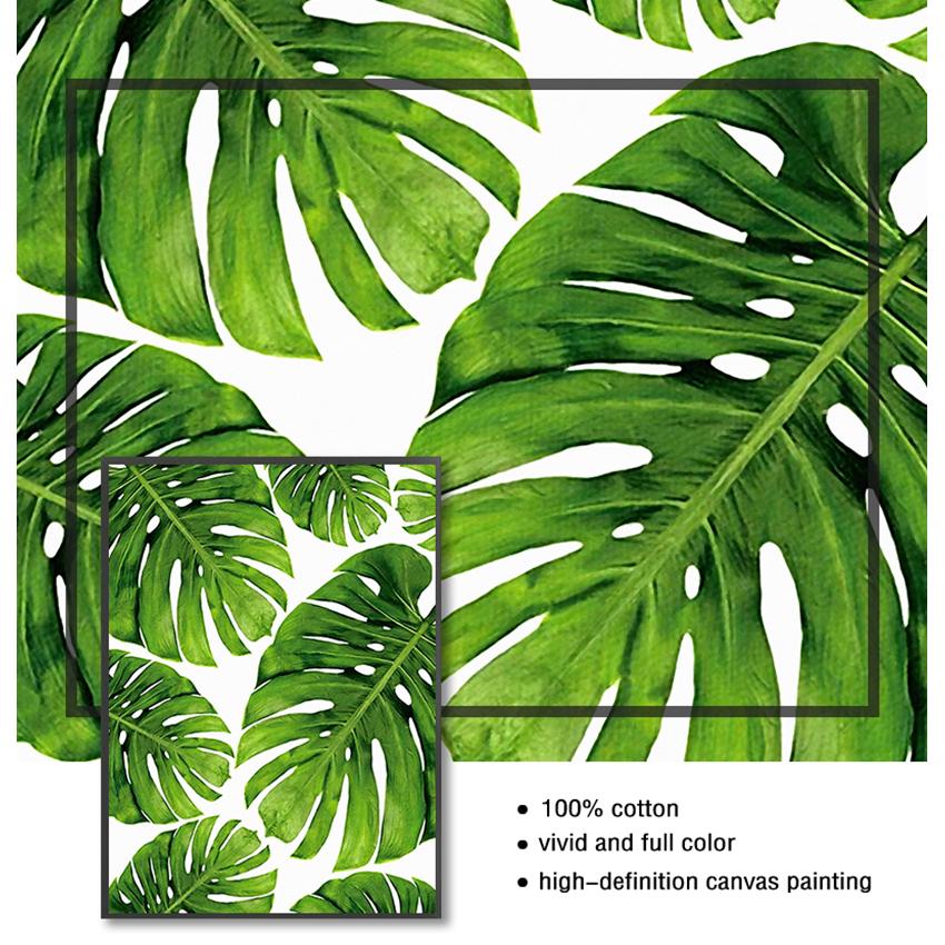 Nordic Green Plant Poster Greenery Wall Picture Room Decoration Tropical Banana Leaf Fresh Palm Leaves Canvas Painting