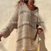 2026 Autumn/Winter Women's V-neck Loose Solid Knit Sweater