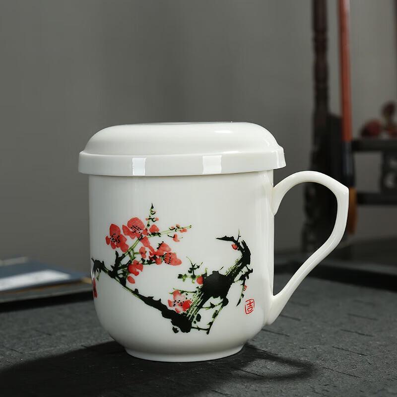 Набор чайных чашек из белого фарфора Chaxun с крышкой и фильтром