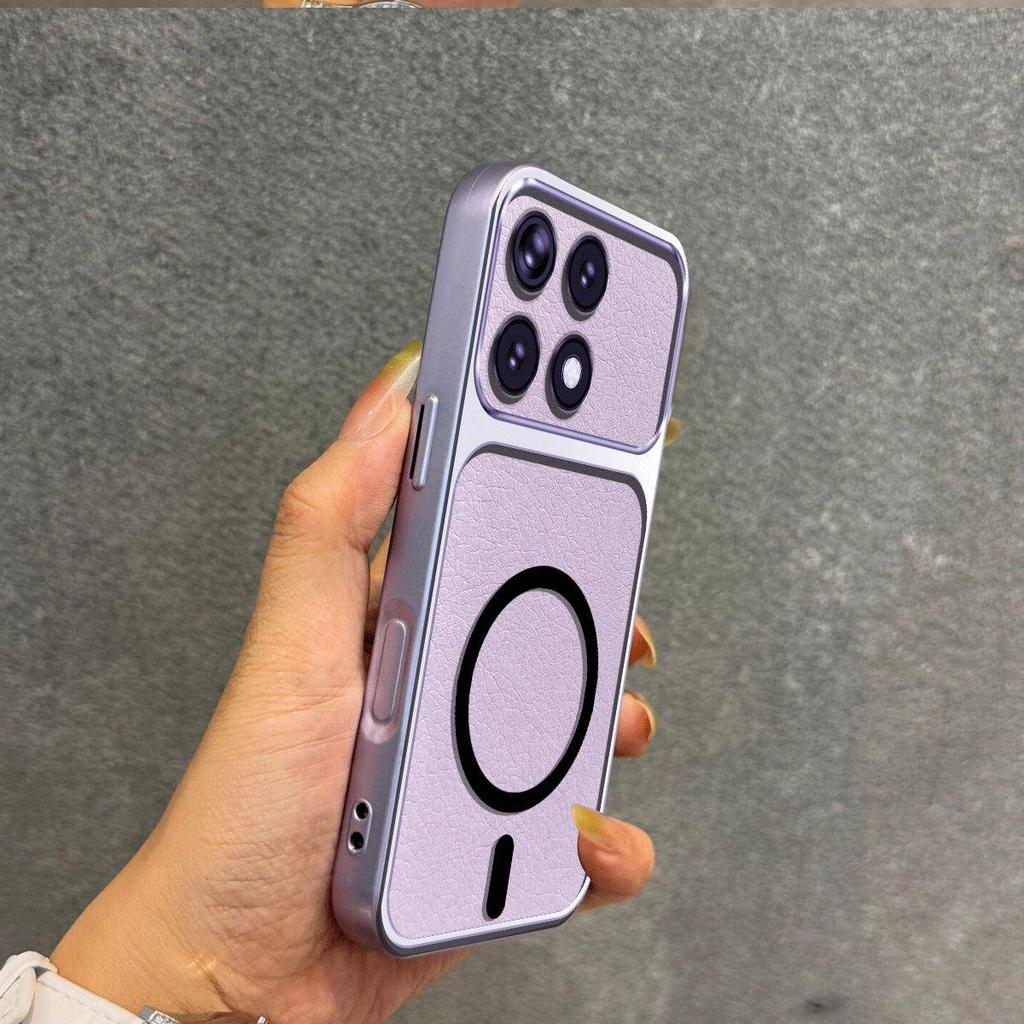 Metallic Finish Magnetic TPU Phone Case for Xiaomi POCO X6 Pro 5G Shockproof Matte Soft Cover