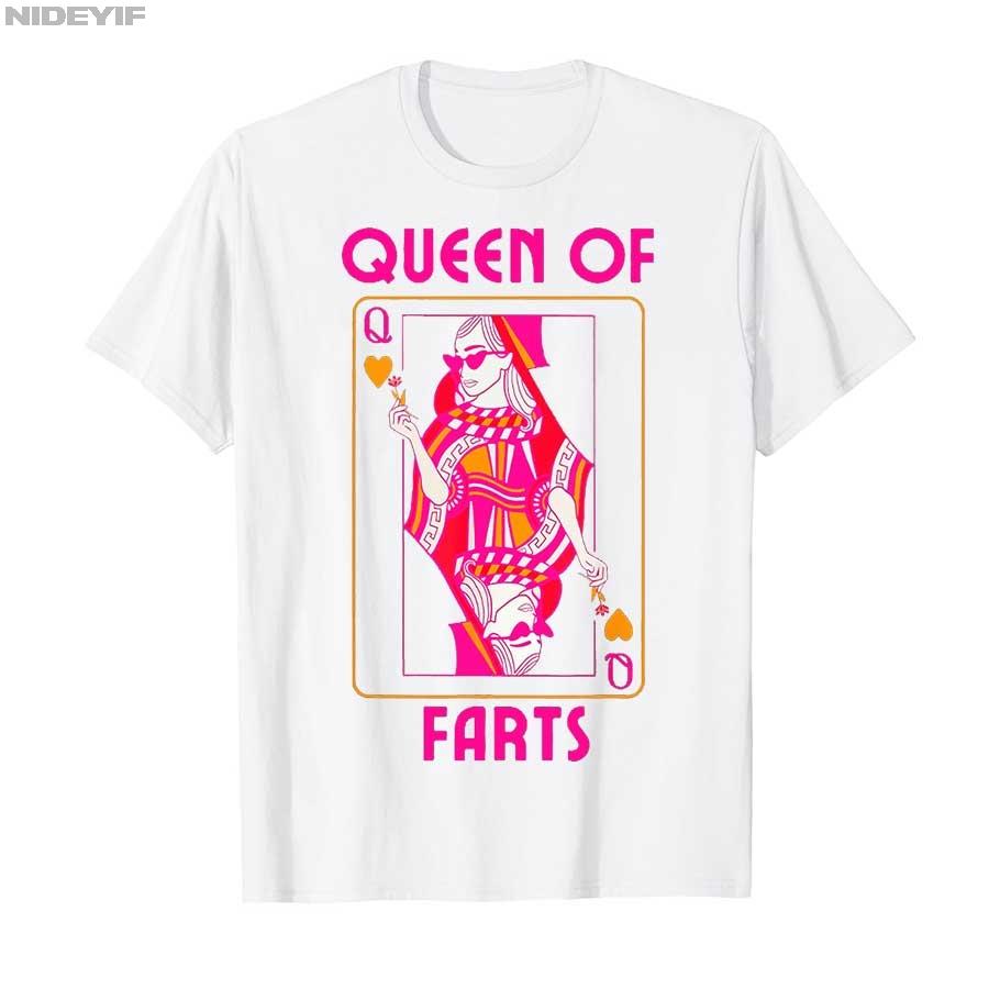 Queen of Farts Embarrassing Joke Adult Humor T-shirt Men Women 100% Cotton T Shirts Short Sleeve Tops 0725-1 P402