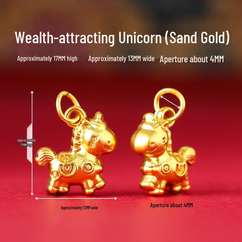 Year of the Horse Sand Gold Non-Fading Drip Oil Beaded DIY Bracelet and Jewelry Accessories.