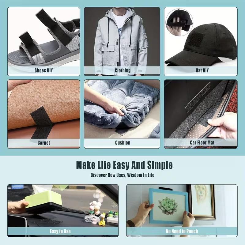 30Pcs Tape Super Strong Adhesive Strap Scratch Sticker Strip Attaches Cable Organizer Diy Carpet Fasteners Auto