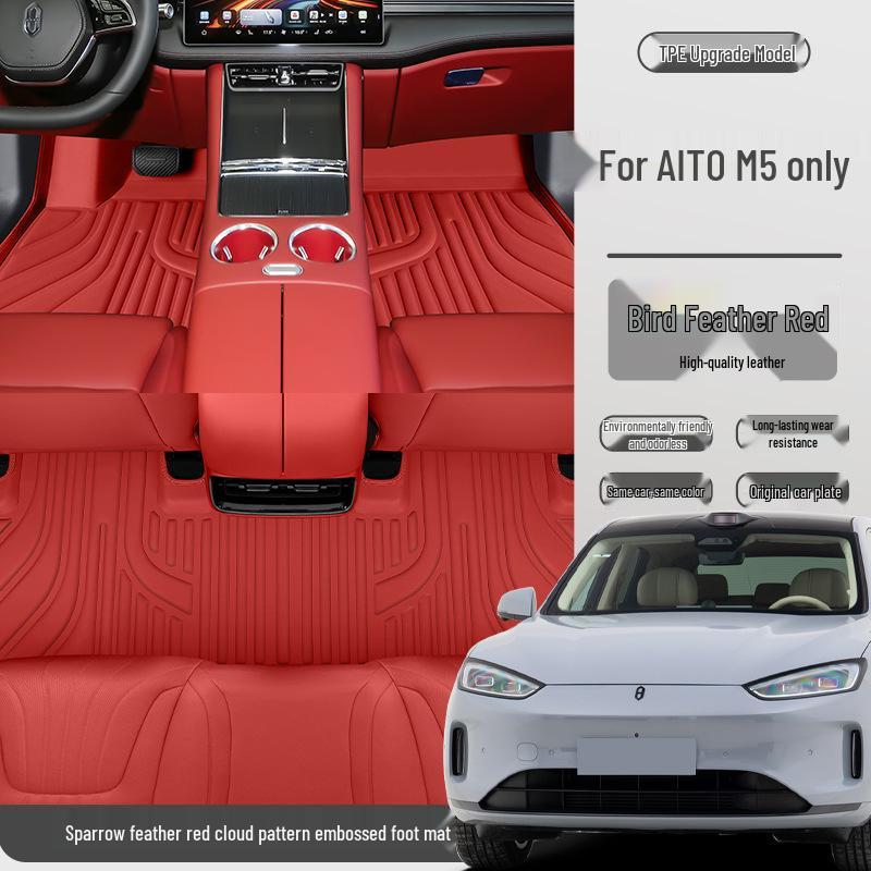 Waterproof, Dustproof Anti-Slip Double-Layer Floor Mats for AITO M5 - Eco-Friendly Car Interior Pedal Accessories