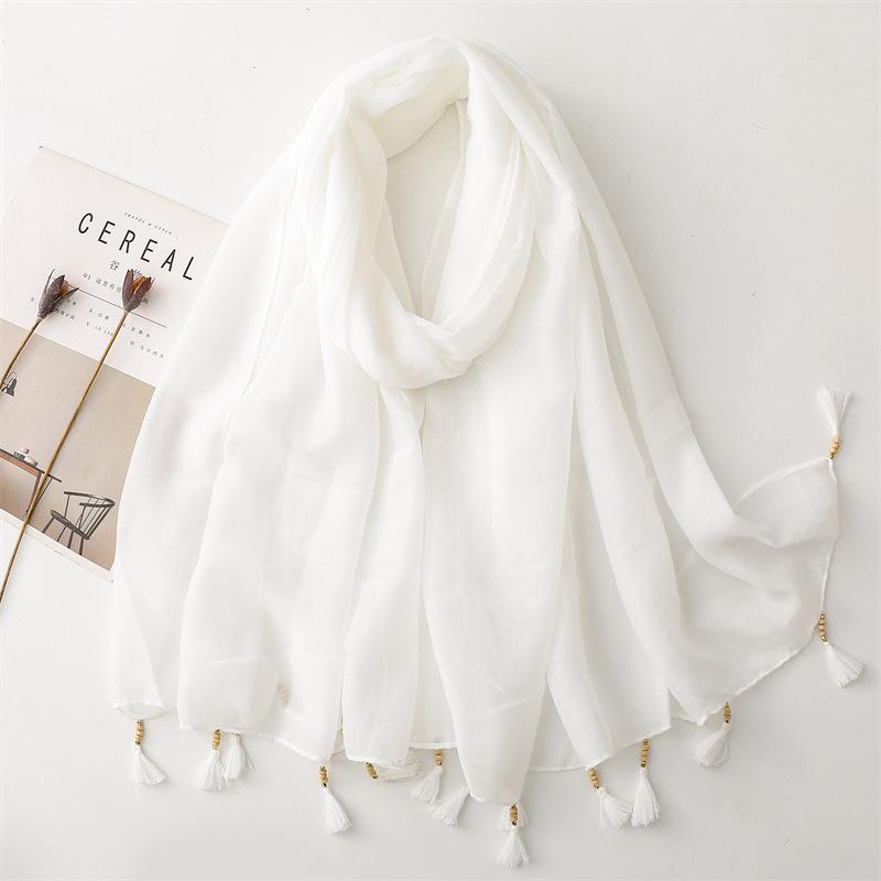 Four Seasons Women'S Sunshade Scarf Creative Feather Arrows Geometric Wood Beads Cotton Hemp Air Conditioning Sunscreen Beach Scarf Shawl