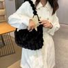 Solid Color Plush Handbag Korean Style Plush Shoulder Bag Kawaii Plush Tote Bag  Female/Girls