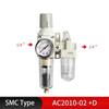 Metallic AC2010-02 AC3010-03 AC4010-04 Pneumatic Pressure Regulator Oil Water Separator Manual Drainage Compressor Air Filter.