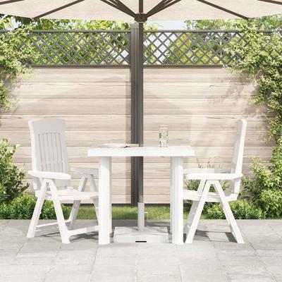 Outdoor Table White 80 X 75 X 72 Cm Plastic