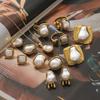 Youthway Elegant Minimalist Stainless Steel Irregular Baroque Imitation Zircon Earrings Necklace Rings Set Women Zircon Gift