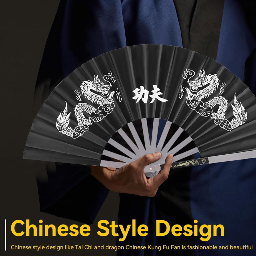 Chinese Kung Fu Tai Chi Fan Martial Arts Dance Folding Fan Stainless Steel Written Kung Fu Fan