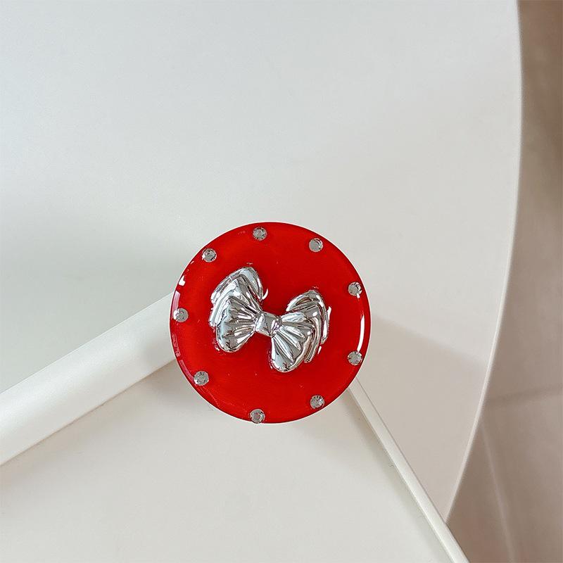 Rhinestone Magnetic Phone Ring Holder with Bow Decoration for MagSafe