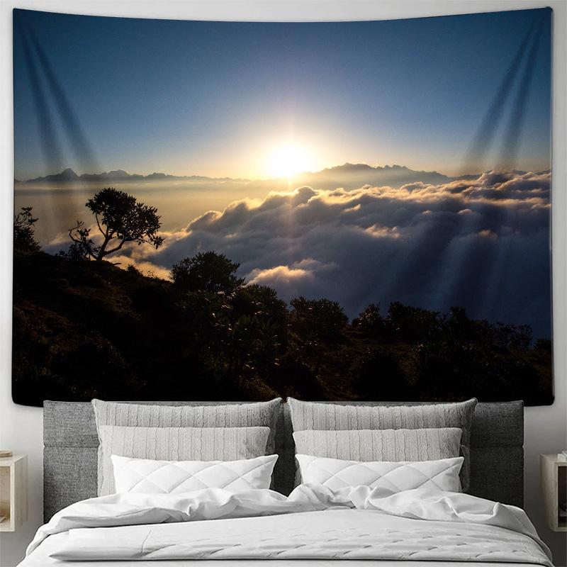 Breathtaking Sunrise Mountain Tapestry Perfect for Bedroom Decor