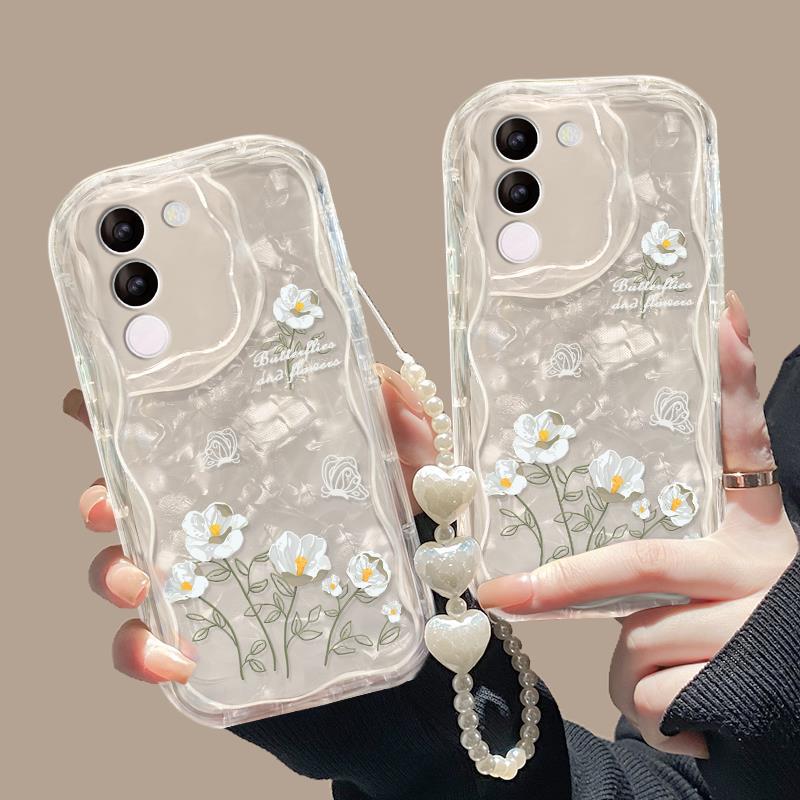Applicable To Vivos18/17/16 Mobile Phone Case X100/90/80pro Line Flower Chain Y77/52s Silicone
