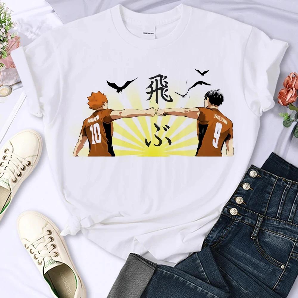 Japanese Anime Haikyuu T-shirt Women Top Harajuku Japan Style T Shirt Unisex Summer Clothes Y2k Short Sleeve Women's T-shirts