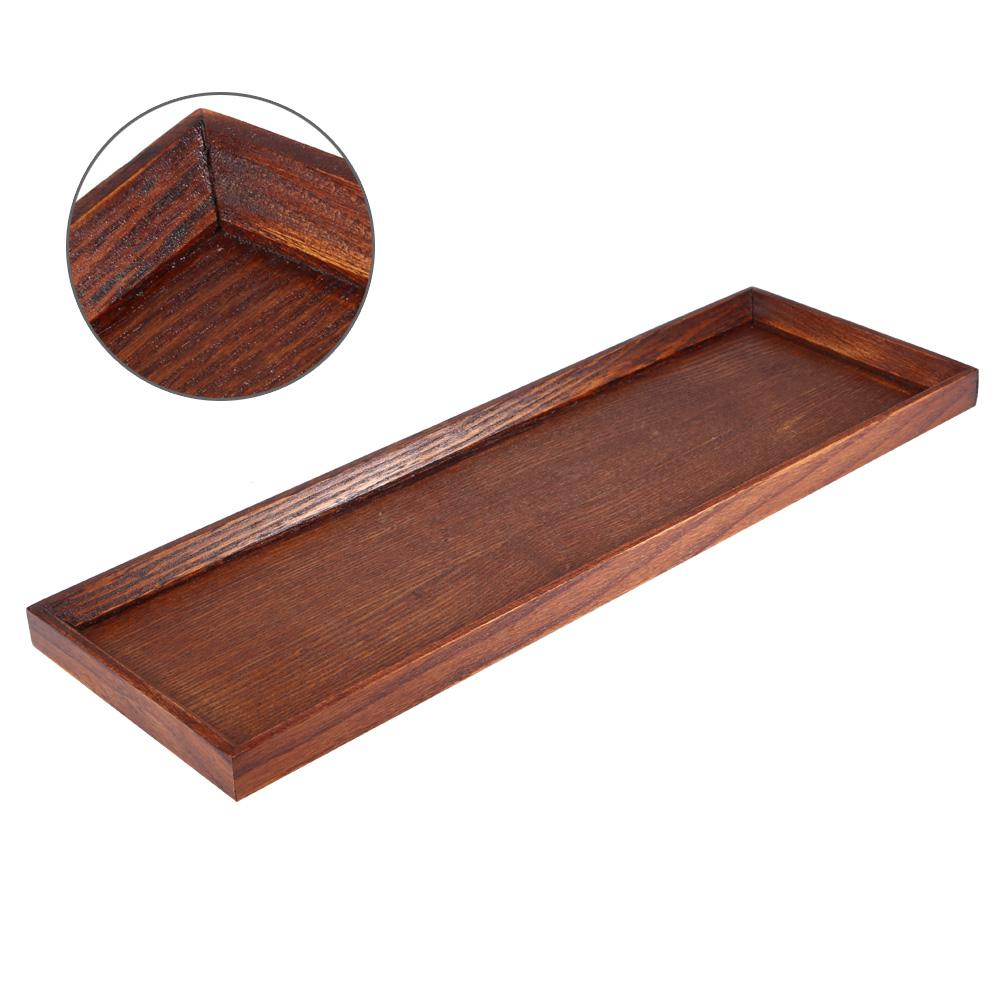 Wooden Serving Tray Plate for Tea Set Fruits Candies Food Home Decoration (45*15*2cm)
