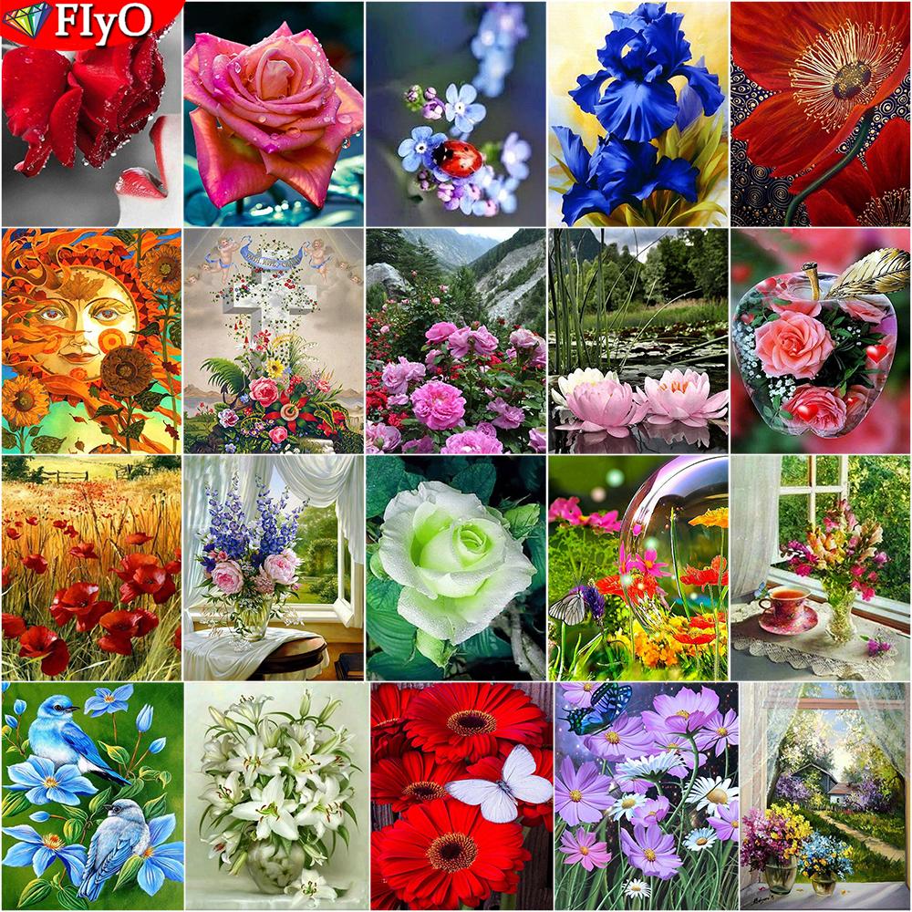 Buy Diamond Painting Kit Flowers DIY Diamond Embroidery Full Set Plant