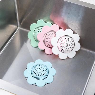 4 Farben Haarfilter Spülbeckenunterlage Küchenspüle Filter PVC Abfluss Haarfänger Abdeckung Bad Küchenhelfer Zubehör Kanalisation Haarfilter