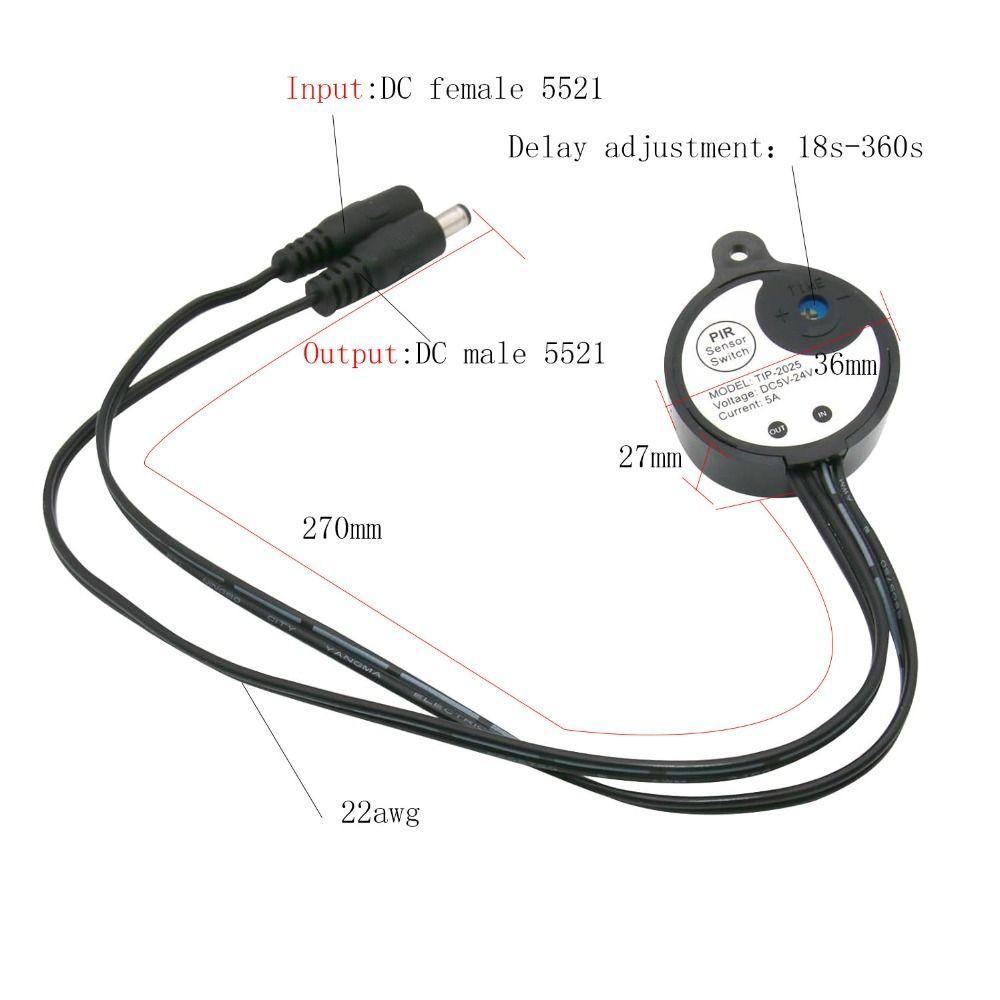 5A PIR Infrared Motion Human Body Detector Switch ABS Lighting Activated Light Sensor Switch  Motor