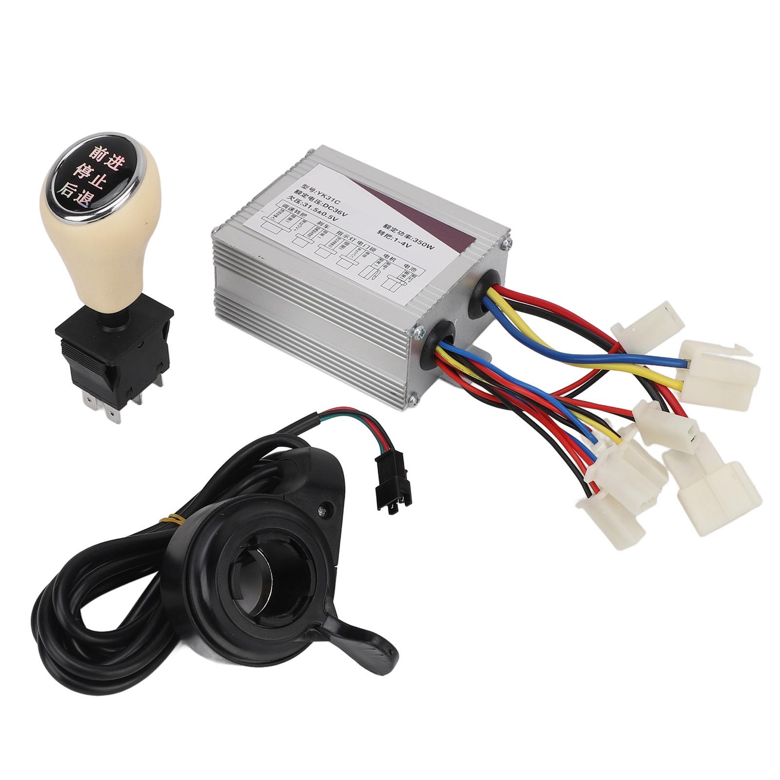 36V 350W Electric Bike Controller Set with Thumb Grip Forward Reverse Switch Aluminum Alloy for Electric Bicycle Scooter Tricycle