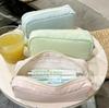 Korean Style Solid Color Cute Square Pencil Case - Large Capacity for Students