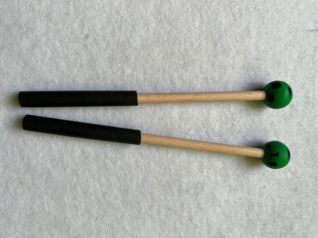 Ethereal Drumsticks Set: Anti-slip Wooden Handle with Rubber Hammer Head - 2 Pieces