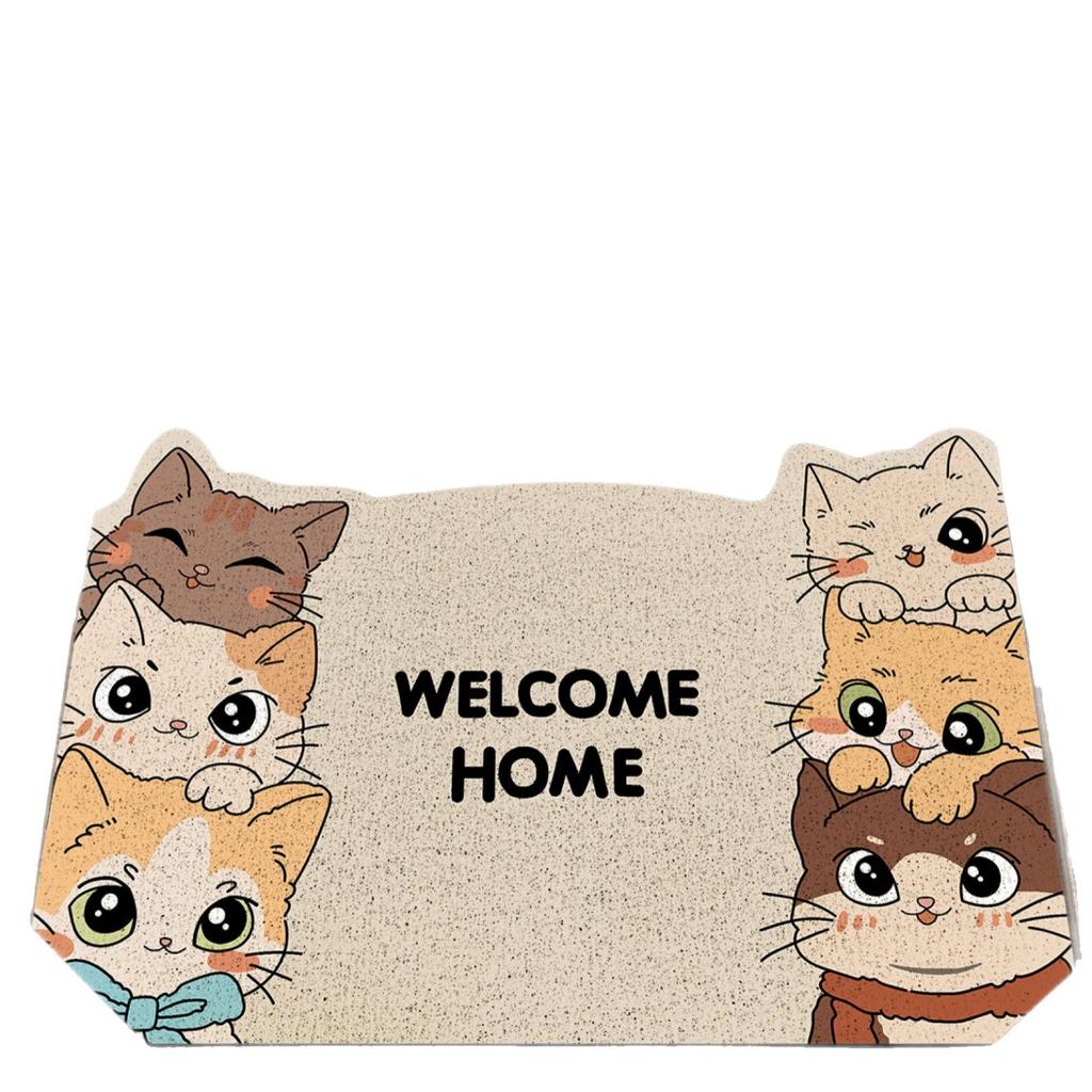 Cute Cartoon Home Floor Mat, Entrance Can Be Cut, Dirt-Resistant Silk Ring Foot Mat, Home Door Non-Slip And Easy To Take Care Of Floor Mat