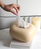 Ceramic Cream Tissue Box: Modern Light Luxury Ornament for Living Room, Coffee Table, or Dining Table Decor.