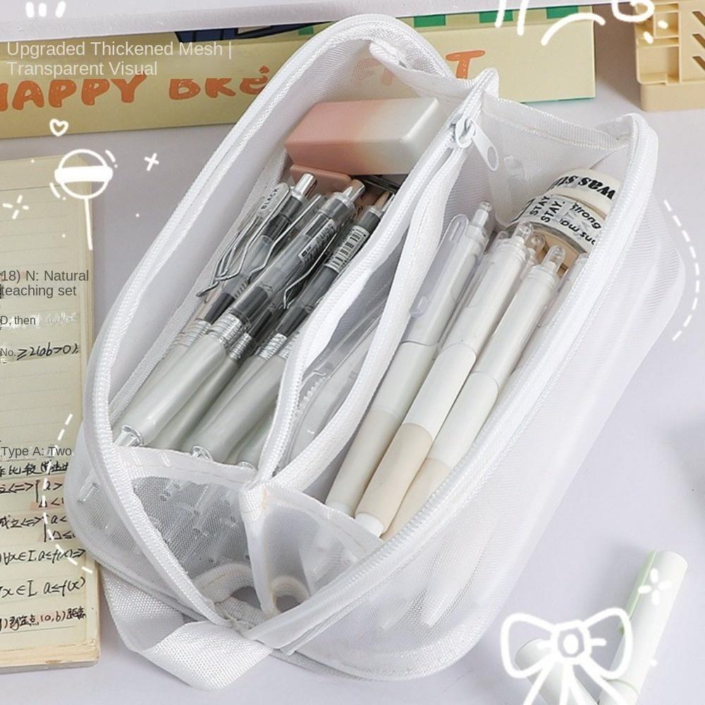 Cosmetics Storage Korean Pencil Bag Large Capacity Stationery Storage Bag  Office Supplies