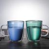 400ml Colorful Double Wall Tea Coffee Cup Glass Mug  Heat-resistant  Handmade Beer Mugs Whiskey Glass Cup Water Bottle Drinkware