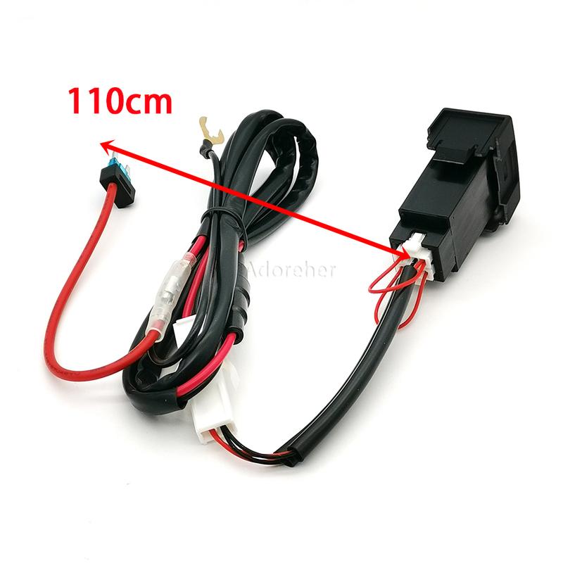 12V/24V Red LED Car Phone Charger USB QC3.0 Type C Port Charging Adapter Accessories Fit for Suzuki Jimny 2007-2015