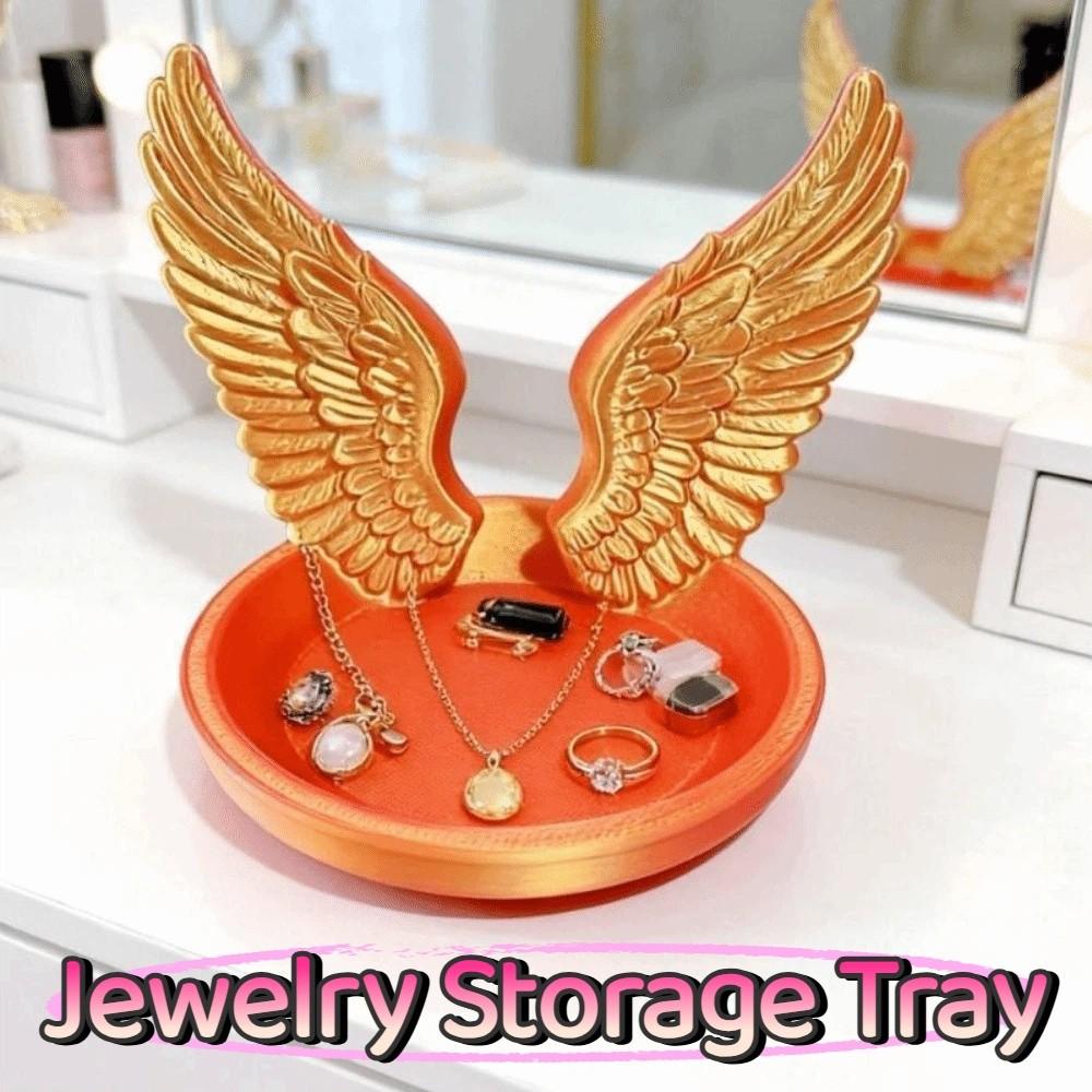 INS Jewelry Storage Tray Angel Wings Mini Key Tray Photo Prop Bracelets Organizer  Room Decor
