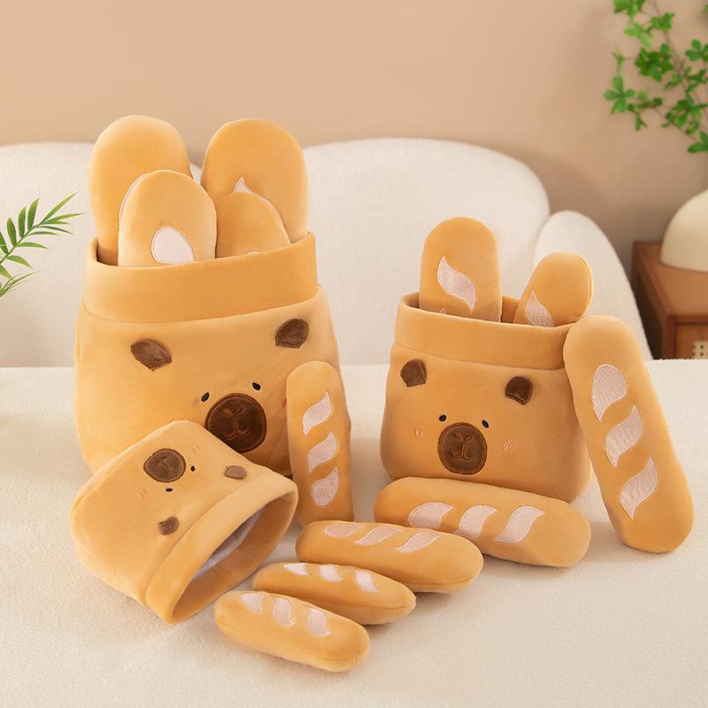 

Creative Capybara Bread Plush Toy - Baguette Bucket Bag Doll Gift 20cm 0.15kg