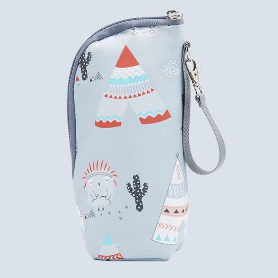 Baby Bottle Bag Adorable Zipper Closure Oxford Cloth Portable Car Stroller Breast Milk Insulated Bag Nursery Supplies