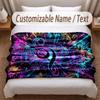 Music General Theme Soft Blanket Personalized Custom Name Text Print Warm Blanket Home Sofa Bedroom Decor