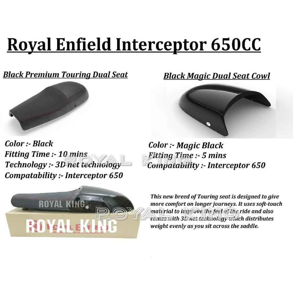 Royal Enfield Interceptor 650 "Premium Touring Dual Seat" With "Black Cowl"