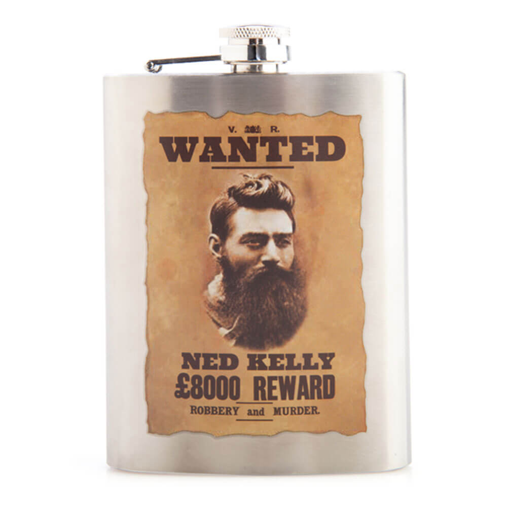 Stainless Steel Metal Flask 350mL (Ned Kelly)