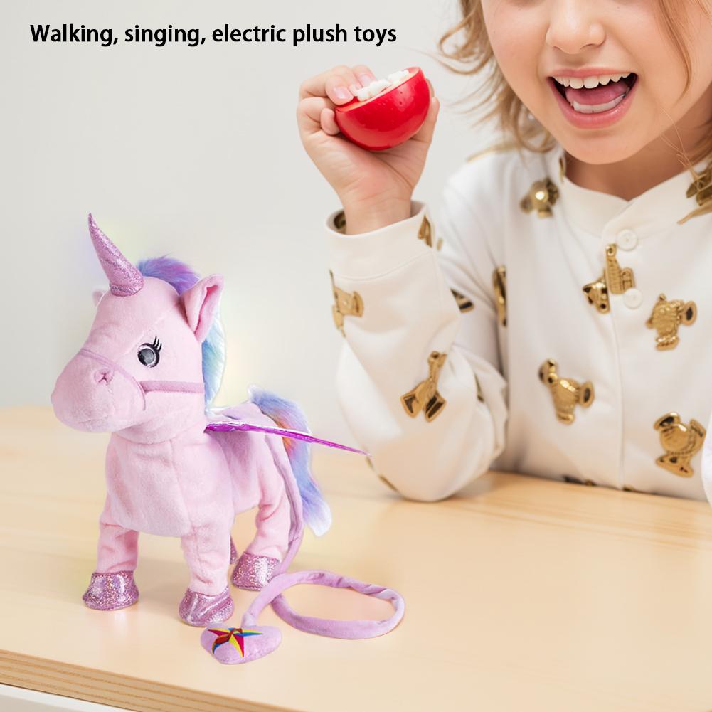 Electric Plush Horse Toy Cute Horse Plushies Creative Music Little Horse Toy Battery Operated PP Cotton for Birthday Gifts