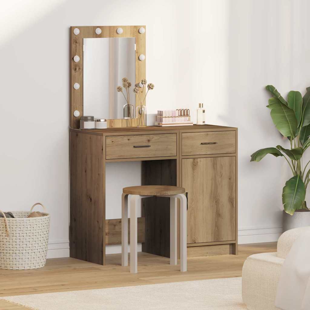Makeup Table with Door 2 pcs Brown 50 x 41 x 135 cm Particleboard
