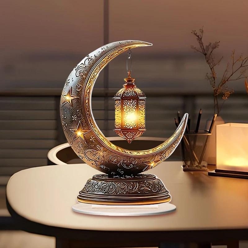 Ramadánová stolní dekorace Krásná výzdoba Eid al-Fitr Akrylová měsíční ozdoba Ozdoba na odpočet do Ramadánu Pro