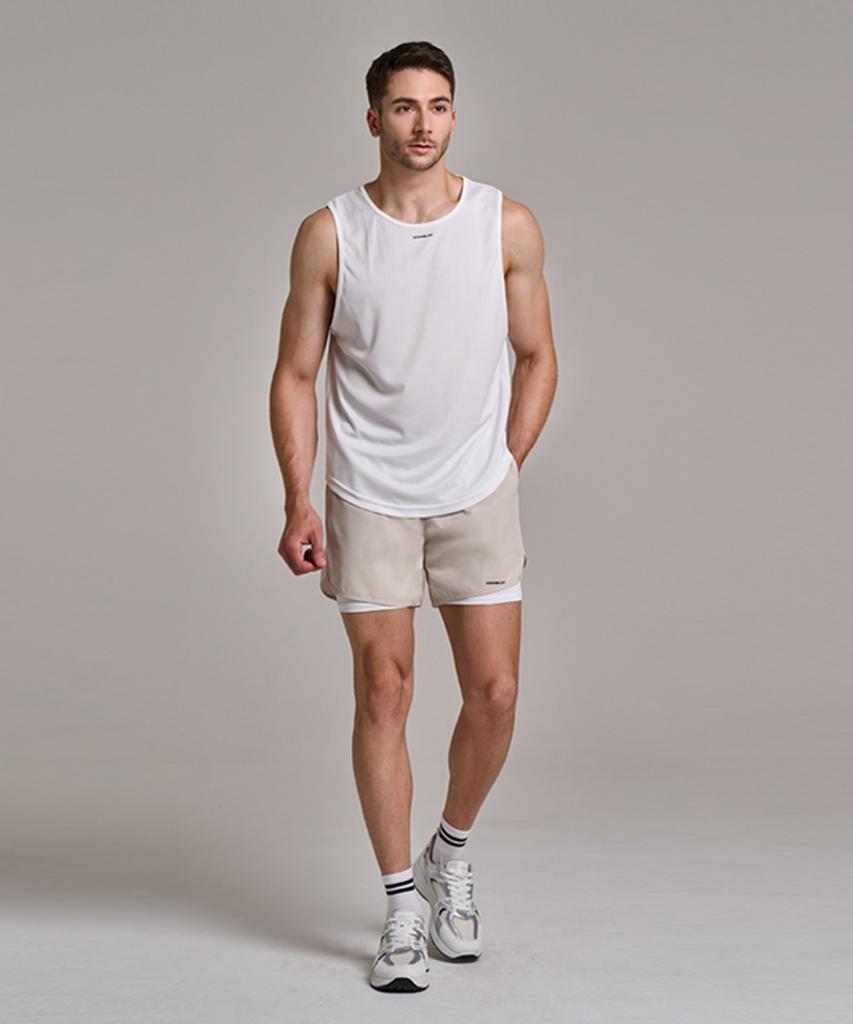 DOWNBLOW Men'S Sports Multi-Pocket Air Stretch Two-In-One Three-Part Shorts Dbc1803M