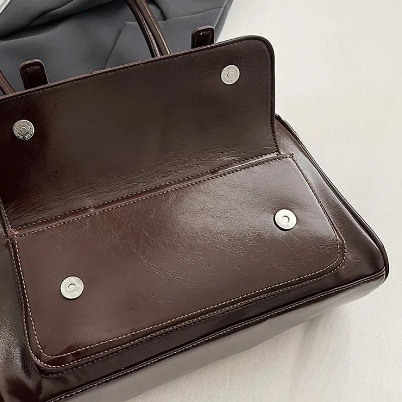 Vintage Luxury PU Leather Ladies Handbags Fashi Commute Women's Business Shoulder Bags Underarm Bag Female Large Tote Purse