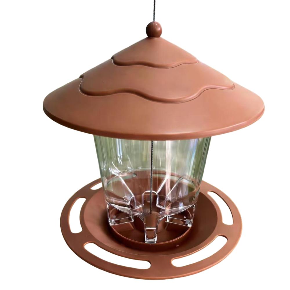 

Gazebo Style Bird Feeding Station Large Capacity Hummingbird Feeder Bird Food Container Outdoor светло-коричневого