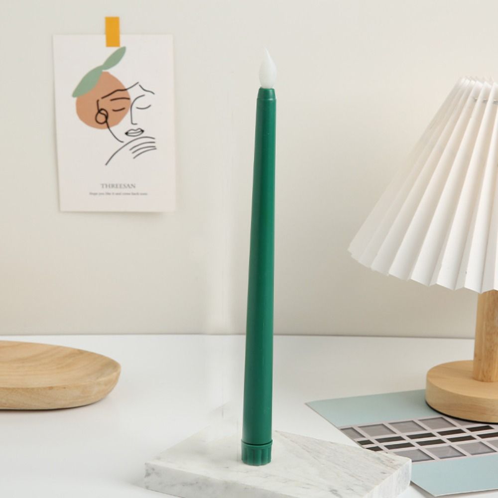 Battery Operated Flameless Taper Candles Simulation Atmosphere Light Fireplace Led Candles  Church