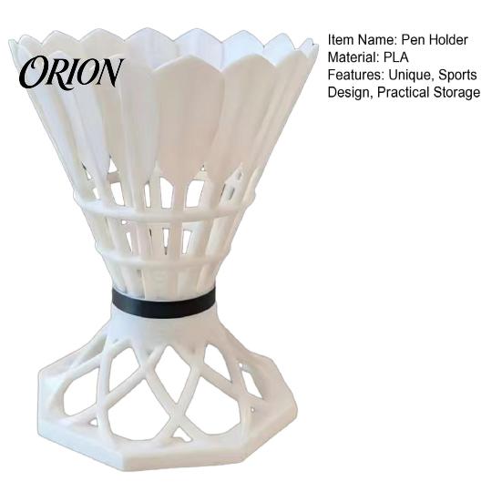 Sports Fan Desk Organizer Badminton Pen Holder, Creative Theme for Themed Office Accessory Fans, 3D Printed Desktop Ornament, Practical Stationery