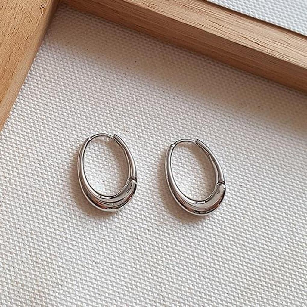 

Women s (15K gold-plated) dangle earrings (basic oval ring) gold