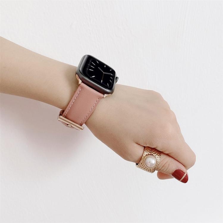 V-Tail Stitching Vegan Leather Watch Band For Apple Watch Series 10 Ultra 2 SE 9 8 7 6 5 4, Adjustable Replacement Wrist Strap