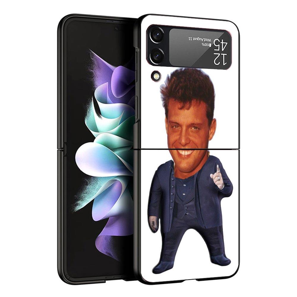 

L-Luis M-Miguel Singer Black Phone Case For Samsung ZFlip7 ZFlip6 ZFlip5 ZFlip4 ZFlip3 5G Hard Protective Galaxy Z Flip 3 4 5 6 Samsung Z Flip 4