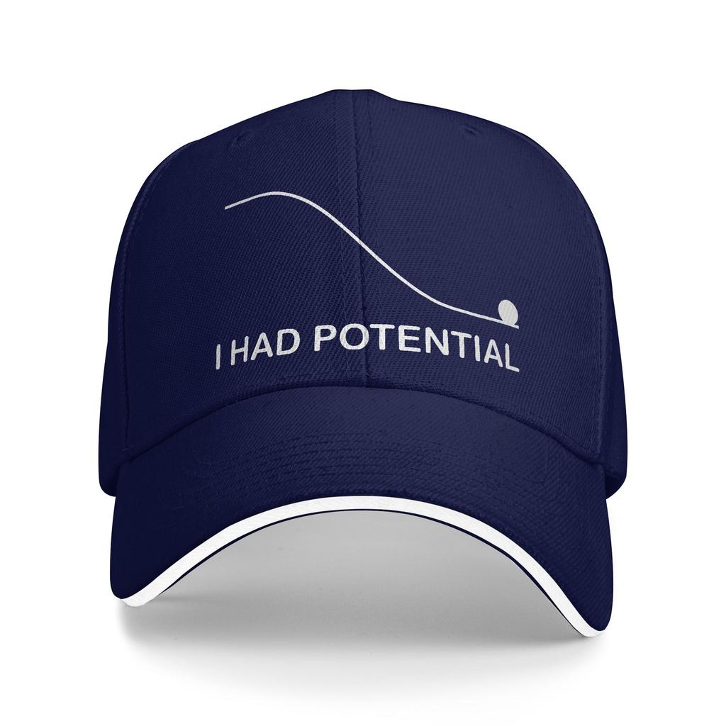 I Had Potential Baseball Cap y2k Funny Women Men Trucker Hat Sunscreen Design Hiking Fishing Baseball Caps Birthday Present