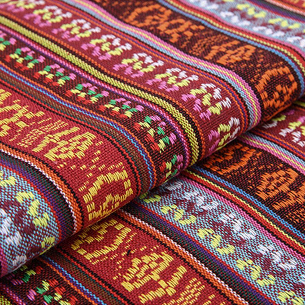 50X150cm Striped Jacquard Boho Style Fabric Cloth Handcraft Geometric Thick Fabrics Home Wall Decoration Sewing Handbag Garments