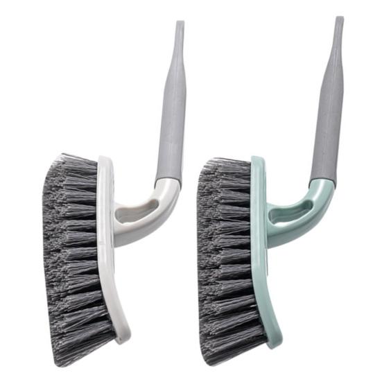 Floor Brush Ergonomic Non-slip Handle Tough Bristles Labor-saving Bathroom Toilet Handled Notch Ground Seam Brush for Hotel